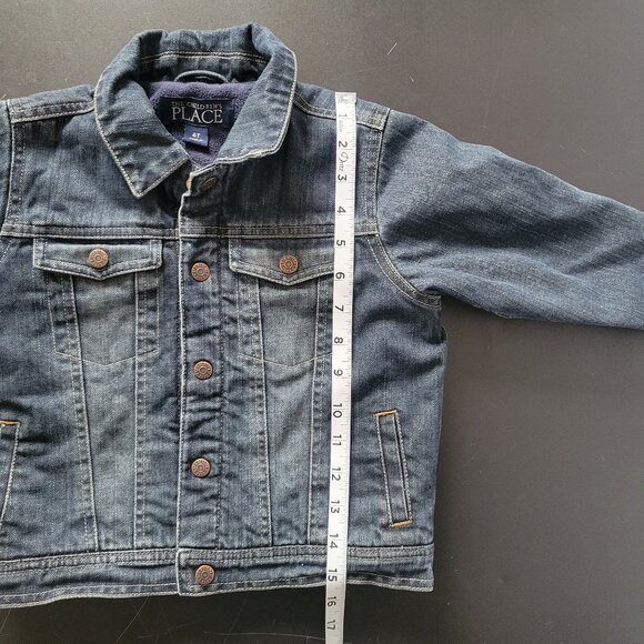 The Children’s Place Lined Denim Jean Jacket, Girl 4T, Snap Front Closure, Lined - Picture 15 of 15